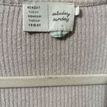 Saturday Sunday Anthropologie Top Womens Large Beige Ribbed Knot Front Blouse Photo 5