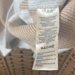 Free People  Tan And White Checkered Sweater Size Medium Photo 8