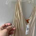 Silk Sz S Maxi Tank Silk Dress Sleeveless Scoop Neck Long Dress Beige Photo 3