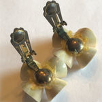 Vintage Shell & Faux Pearl Clip On Earrings Purple Photo 7