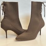 ZARA  woman’s stretch fabric high heel lace up boots Sz 41 Photo 4