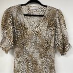 Faithfull the Brand Faithful The Brand Margherita Brown Animal Print Smocked Mini Dress Womens 4 Photo 1