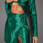 Pretty Little Thing Green Satin Twist Blazer Dress Size 8 Event NEW Photo 0