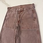 American Eagle Skater Denim Jeans Womens 8L Vintage Brown Wash HighRise Wide Leg Photo 4