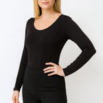 J.Crew  Black Long Sleeve Bodysuit Women's Size Large Photo 0