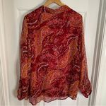 Soft Surroundings  Multicolor Paisley Blouse Size 1X NEW earth tones plus size Photo 4