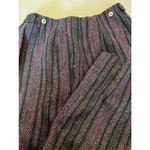 Vintage 80s Go With Tiger wool blend high waist sailor Black &pink pants Small Size 24 Photo 7