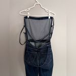 RARE Mother The Tie Back Hustler Ankle Fray Jumpsuit Pardon My French Size 26 Blue Photo 7
