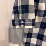 Sonoma Women's Blue White Plaid 3/4 Sleeve Button Down Shirt Top Large Gorpcore Photo 1