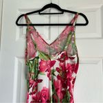 Natori NWT  Pink Peony Print Satin Midi Nightgown with Adjustable Straps Photo 2