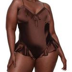 SKIMS NWT  Bodysuit Silk Spandex Teddy Cocoa Chocolate Brown 2X Lingerie Photo 0