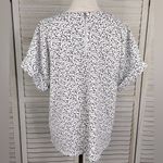 MELLODAY  Folded Sleeve Blouse Black/White Pattern-Large Photo 2