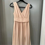 Lulus Thoughts of Hue Blush Surplice Maxi Sz Small Blush Pink Bridesmaid Dress Photo 3