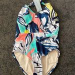 Boutique Coastal blue floral halter one piece Photo 2