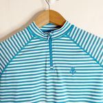 Coolibar Blue/White Striped UV Protection Top/Tee Photo 4