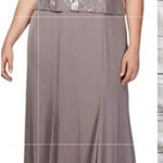 Alex Evenings Sequins Silver Wedding Sheath Dress Plus Size 24W Photo 0