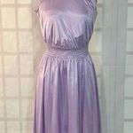 Nanette Lepore Nanette Lapore lavender satin high neck smocked Dress Size 4 Photo 0