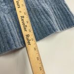 Orvis Charles F  Sweater Womens Medium Blue Mock Neck Cable Knit Wool Blend Photo 6