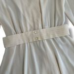 Lizzy & Johnny by Lucero Cream Midi Dress Vintage Pleated Surplice Belted M Size M Photo 9