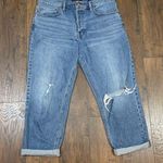 Lucky Brand  Relaxed Taper Button Fly Cropped Ripped Light Wash Jeans Photo 0