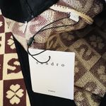 Sandro  Brown Beige Long Coatigan With Jacquard Pattern - 1 (Small) Photo 2