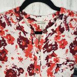 Lucky Brand NWT  Half Button Floral Long Sleeve Tunic Top Women's Size Medium Photo 1