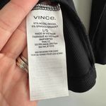 Vince  Long Sleeve Deep Scoop Neck Top in Black Photo 4