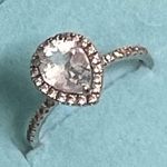 10K W/Gold Quartz Teardrop Halo Ring Gold Photo 0