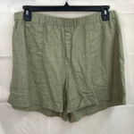 Banana Republic women's green pull on loose relaxed linen blend casual shorts L Photo 0