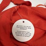 STAUD Prismatic Dress with cut-out Side Slit Off Shoulder Papaya Orange Size 6 Photo 10