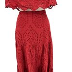 Astra Signature Julie Ruffle Lace Bandeau Tiered Maxi Skirt Set Size 16 Red Photo 4