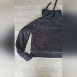 Hollister  Black Faux Fur Mock Neck Cropped Sweater Size M Photo 5