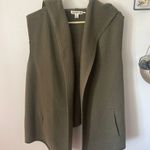 Toad & Co Olive Hoodie Wool Vest. Photo 0