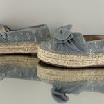 Circus by Sam Edelman Light Blue Glitter Denim Cali Espadrille Platform Flats Photo 6