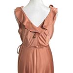 BHLDN Sedona Tansy Satin Charmeuse Ruffle Maxi Wrap Gown Sedona Sunset Size 10 Photo 6