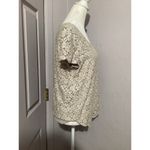 Talula  Cream Lace Floral Short Sleeve Blouse Keyhole Neck M Photo 1