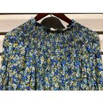 Mango   MNG Tapestry Long Sleeve Mini Dress‎ Floral Flowers Blue Yellow Size 2 Photo 1