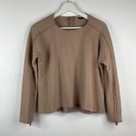 ZARA  Basic Sz XS Sweatshirt Long Sleeve Crew Neck Zipper Pull In Back Dusty Pink Photo 1