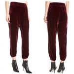 Johnny Was • Aurora velvet joggers Das maroon wine silk cropped pant burgundy Photo 2