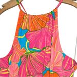 Trina Turk  Women’s Size S Orange Milan Gingko Floral Halter Tie Back Maxi Dress Photo 3
