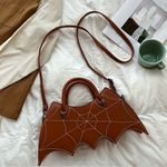 Halloween Spider Web Bat Handbag​ Brown Photo 0