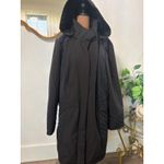 Liverpool Jeans Company Womens Black Quilted Hooded Long Trench Coat Jacket Size 1X Photo 1