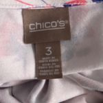 Chico's Womens Shirt Size XL Or 3 Floral Print Summer Spring Crop Boxy Crew Neck Photo 5