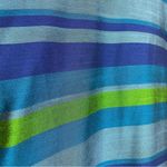 Perceptions Vintage Sleeveless Blouse Blue Green Stripe Size L 18 Photo 6