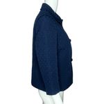 Talbots ‎ Blazer Womens 2 Navy Blue Quilted Polka Dot Retro Boho Preppy Old Money Photo 1