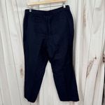 Talbots  Women’s 12 Navy Linen Pants LagenLook Minimalist Summer Photo 2