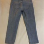EXPRESS JEAN Cropped Girlfriend Fit Acid Wash Distressed Denim Jeans 8 Photo 3