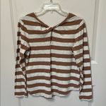 Pact  Organic Cotton Tan Stripe Twist Back Top Medium Photo 1