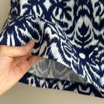 Tori Richard Ikat Navy and White Print Mini Skirt, Preppy Tennis Prep, Size 6 Photo 5