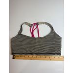 Lululemon ‎ Striped Yoga Bra Light Support Crisscross Straps Hot Pink Sz 6 Photo 1